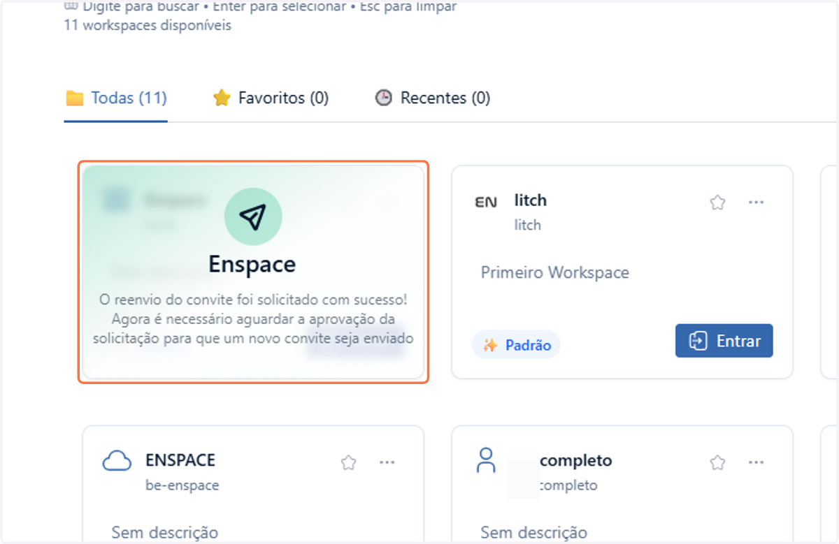 O sistema exibirá uma mensagem confirmando que a solicitação foi enviada
