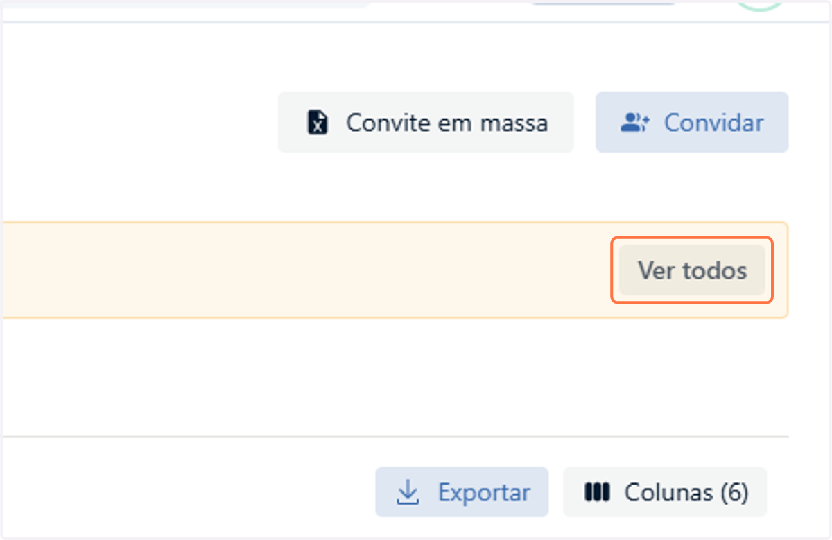 Clique em "Ver todos" para acessar todas as solicitações de reenvio de convite