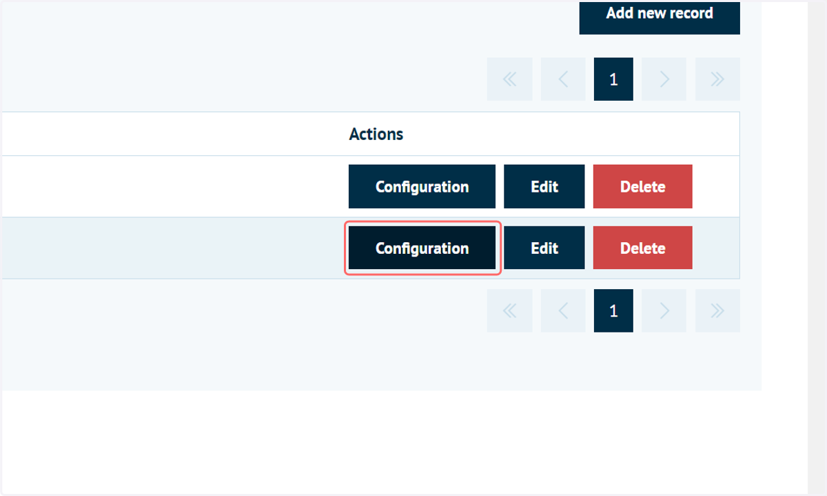 Click on Configuration
