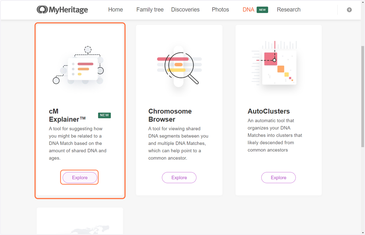 Look for the cM Explainer and click on Explore.