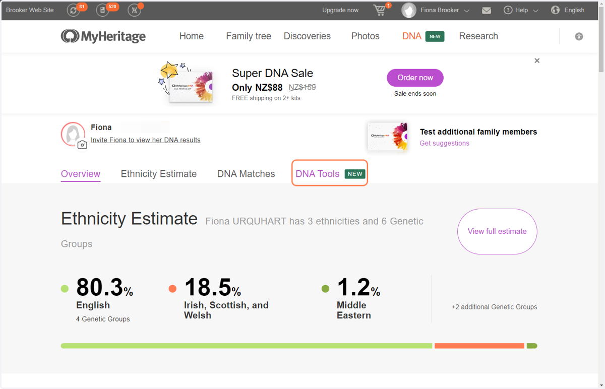 Click on DNA Tools.