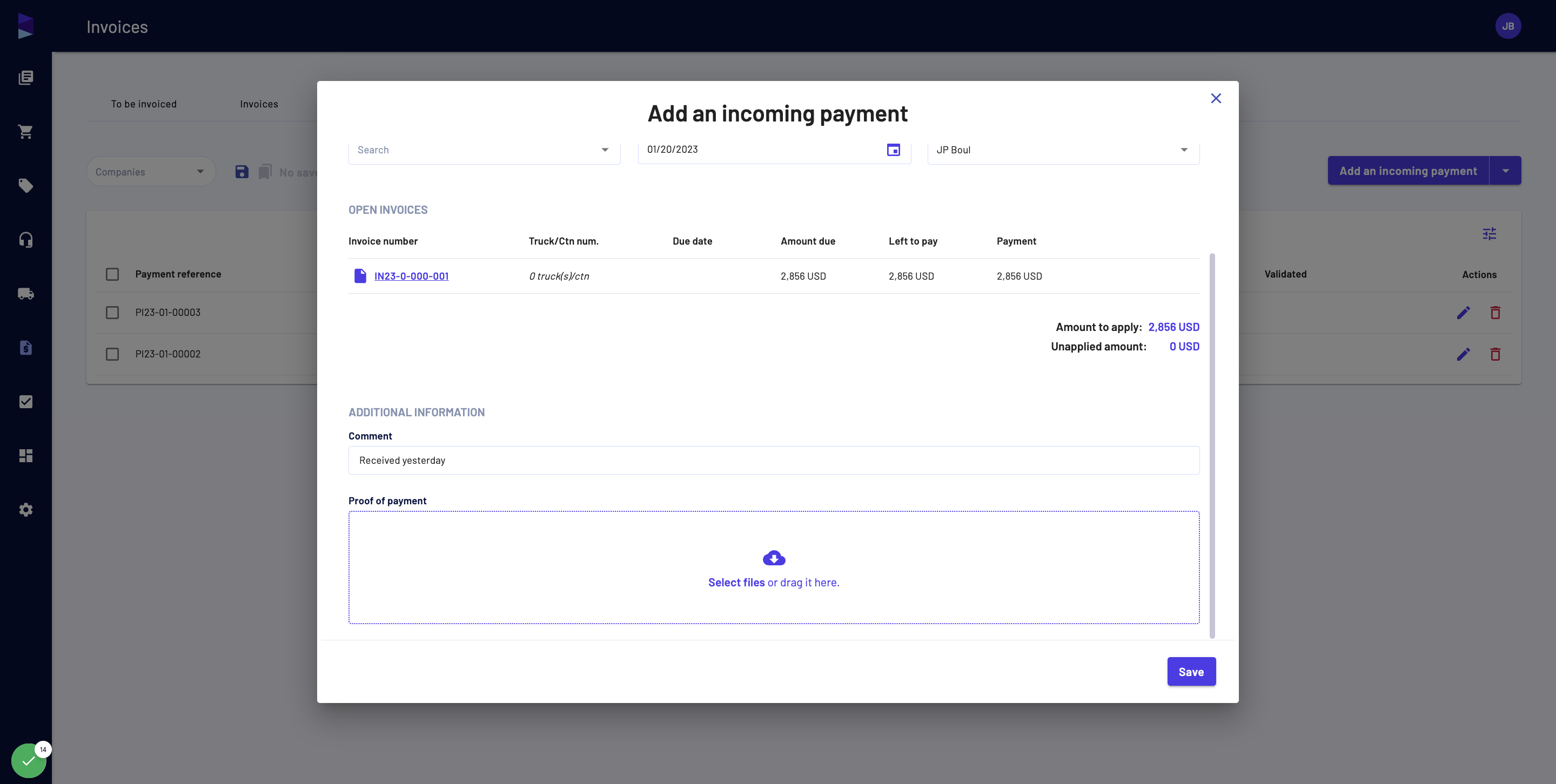 And attach a document, such as a proof of payment