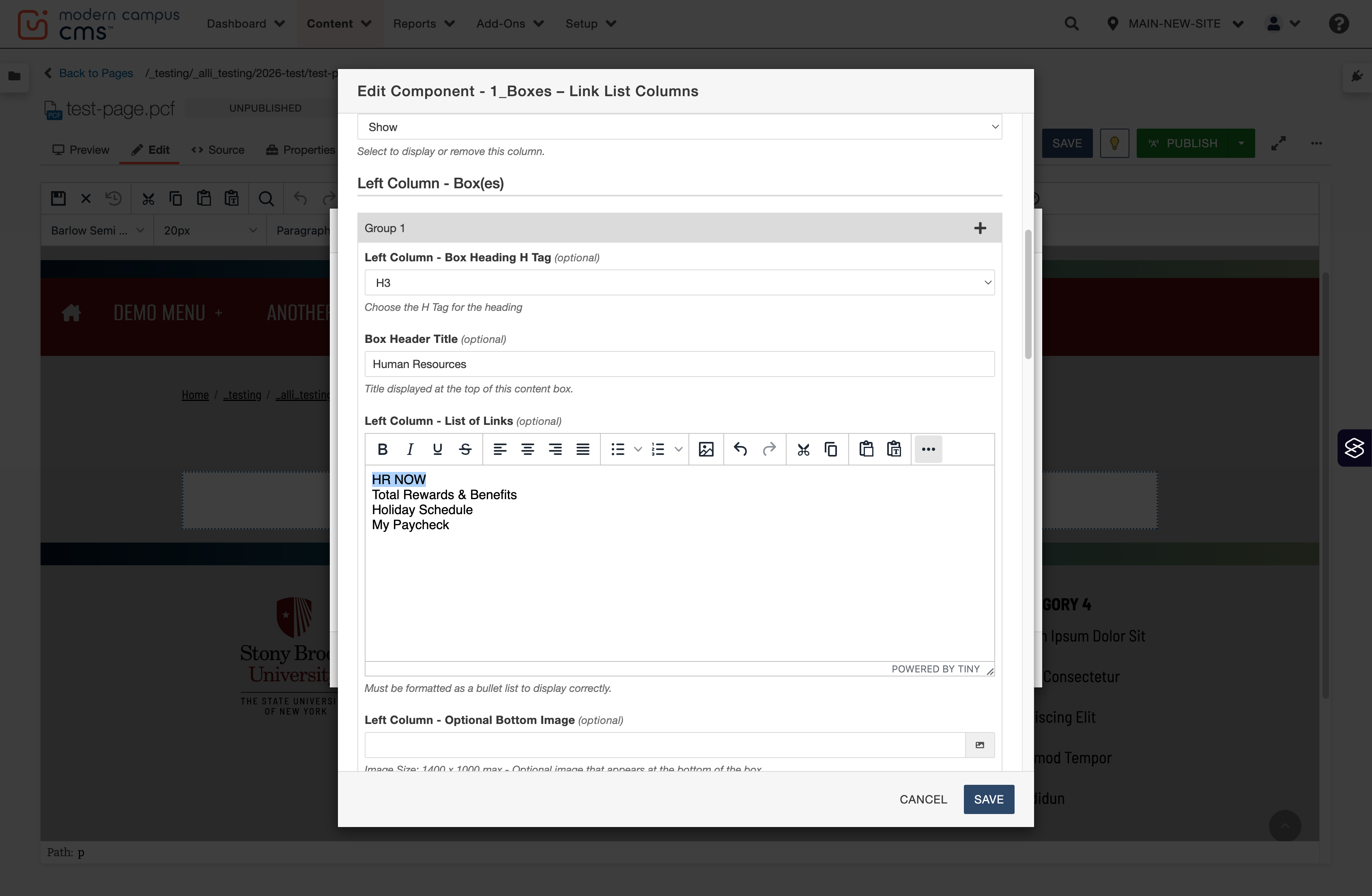 WYSIWYG toolbar with the More options (three dots) control highlighted to reveal the link button.