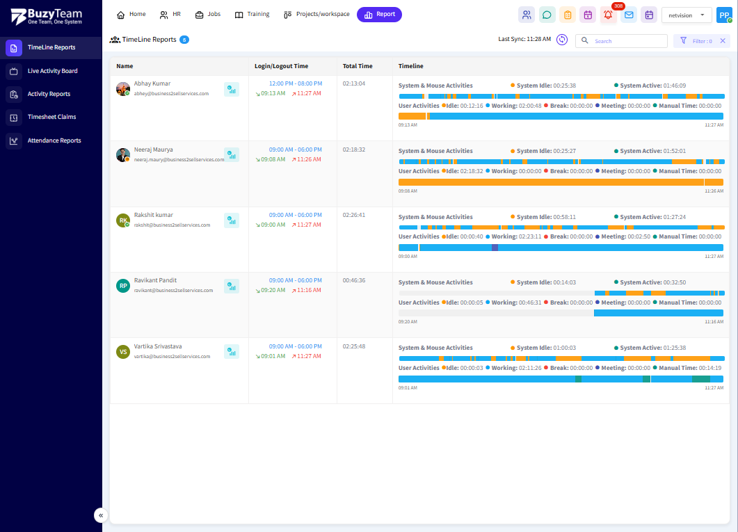 From the left sidebar, select TimeLine Reports.