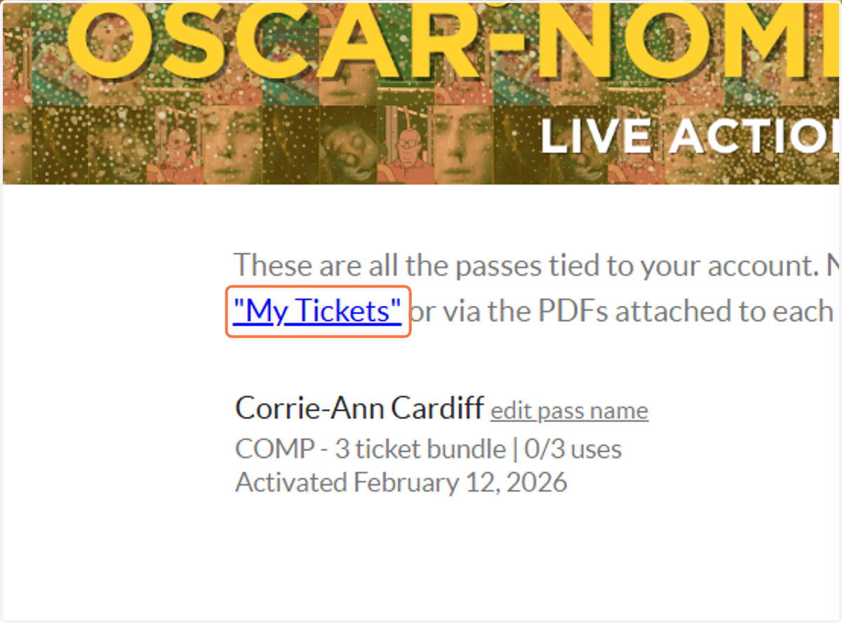 Click on "My Tickets"
