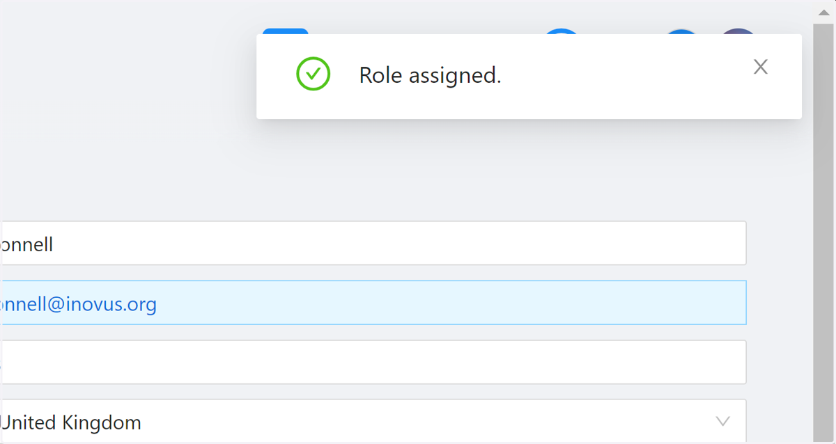 You should see the Role assigned notification.
