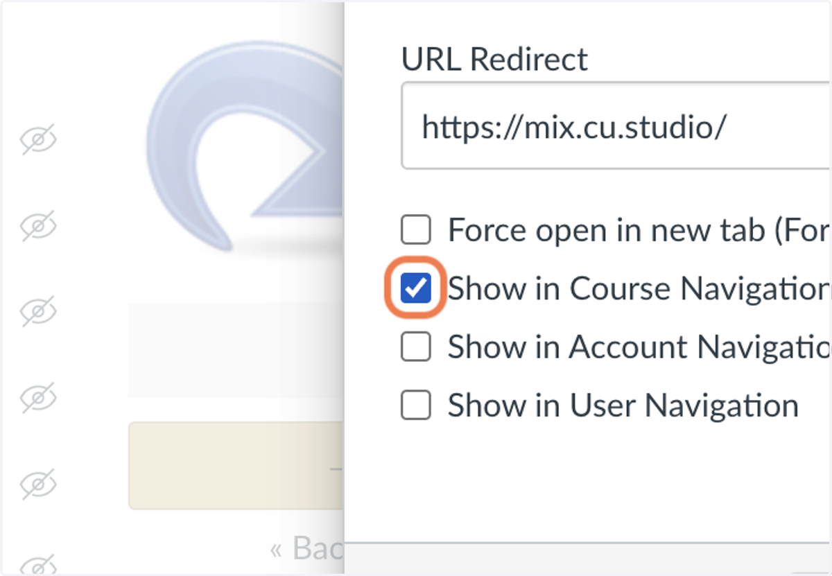 Check Show in Course Navigation