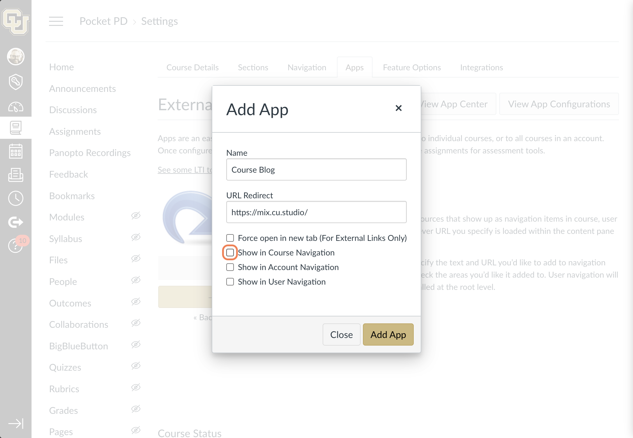 Uncheck Force open in new tab (For External Links Only)