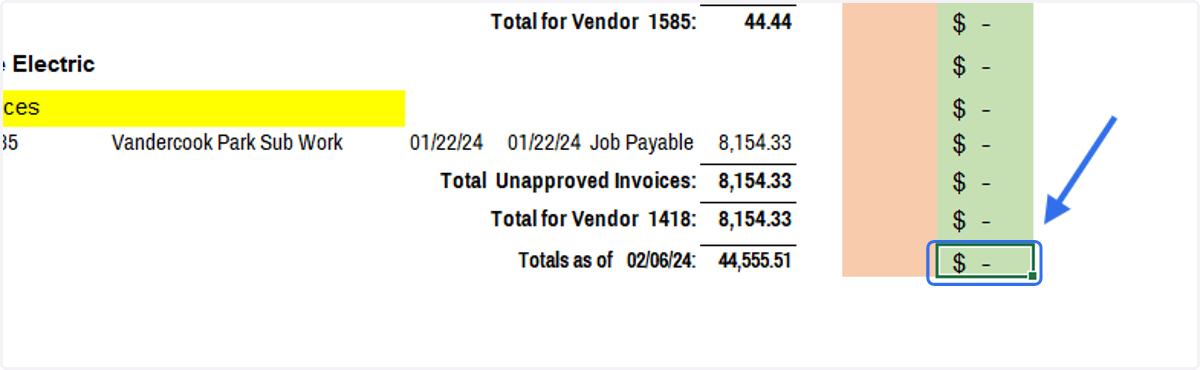 Click on the green box at the bottom where your total is, select auto sum, hit enter.