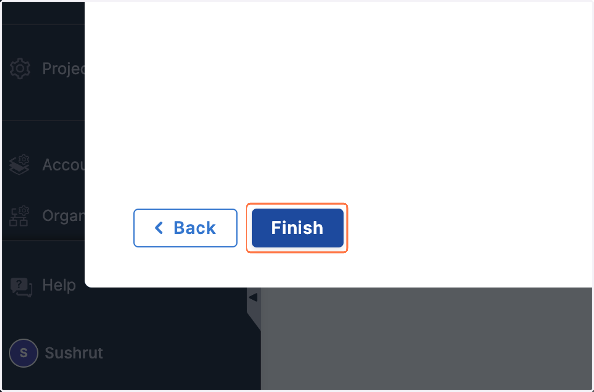 Click on Finish