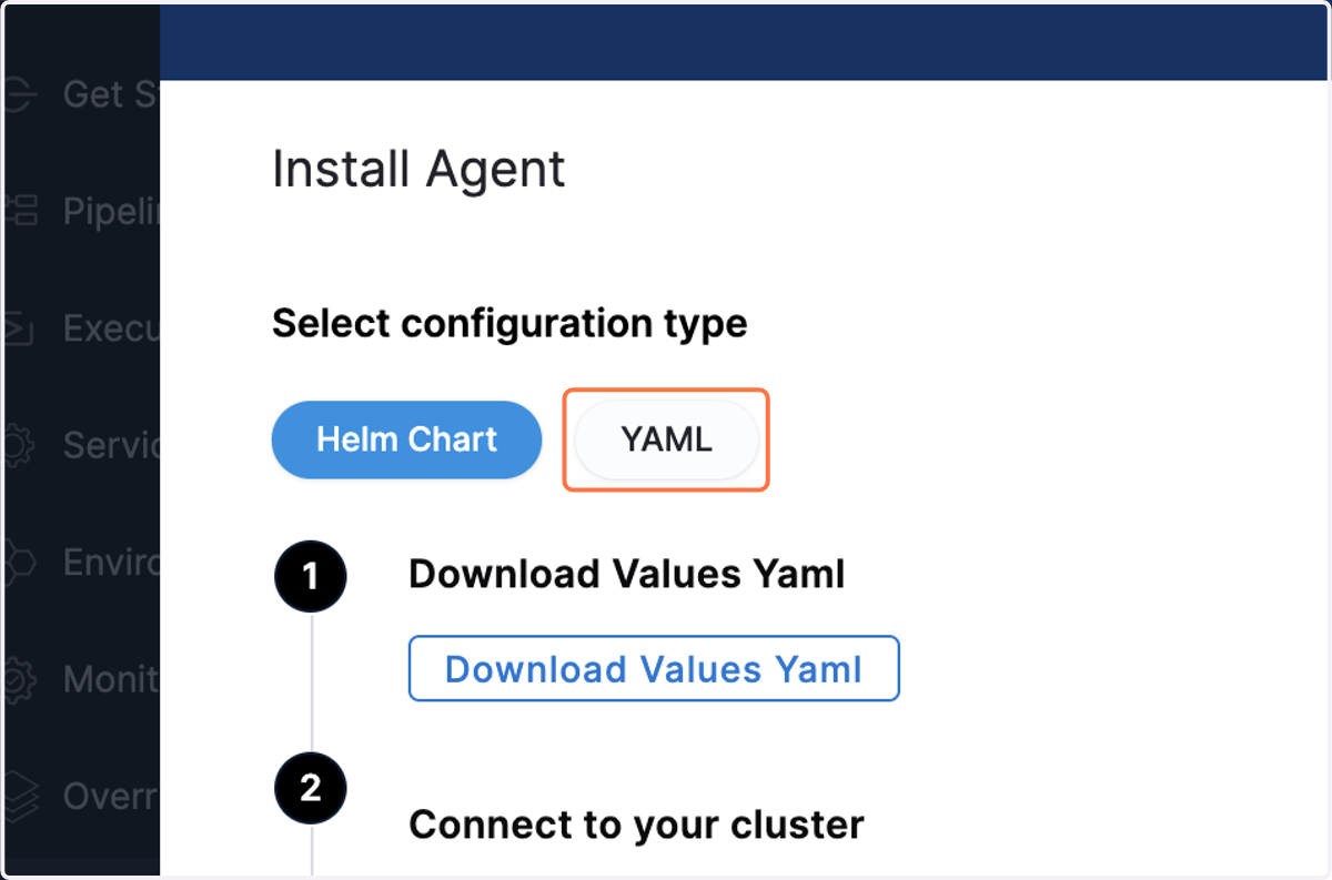 Click on YAML