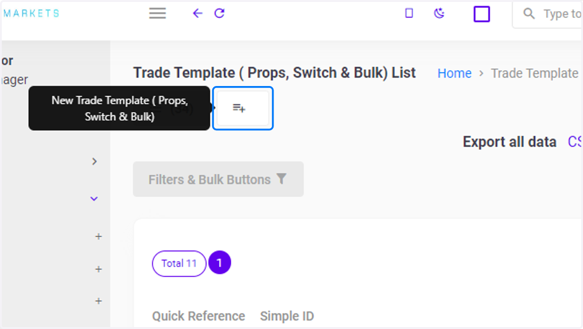 Create Trade Template