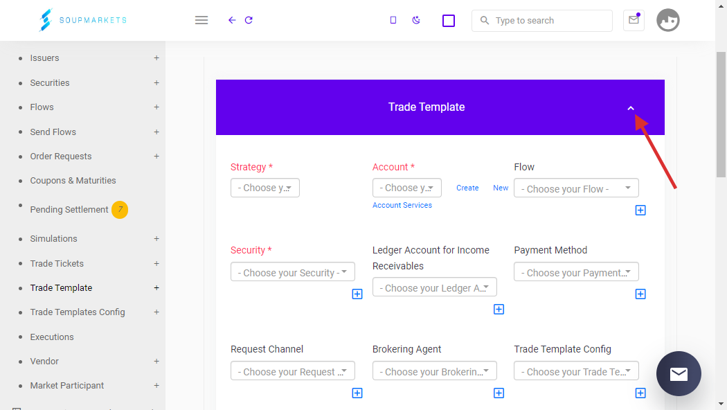 Trade Template Accordion