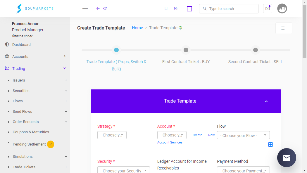 Create Trade Template