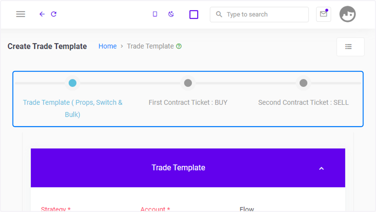Create Trade Template