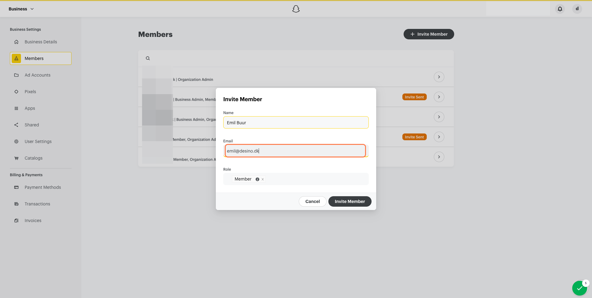 Type "eb@looja.dk' - Do the same after with 'nh@looja.dk'