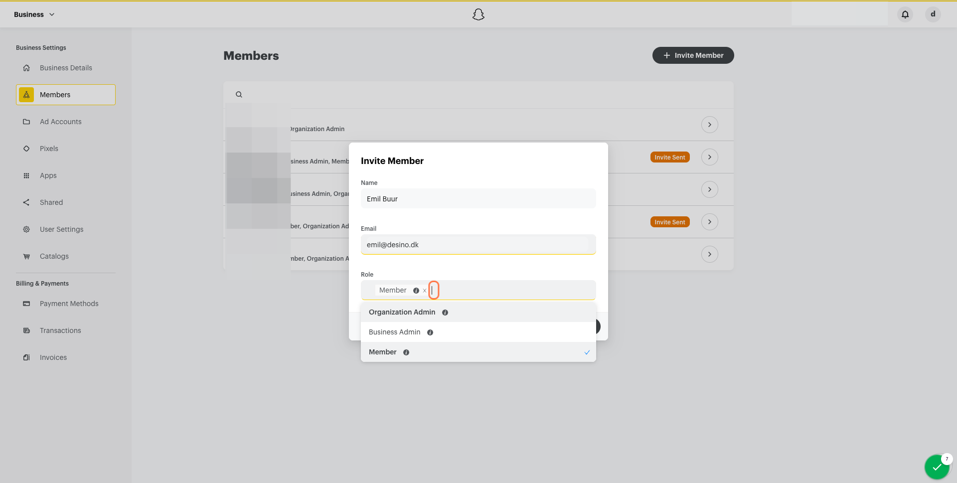 Click on Organization Admin