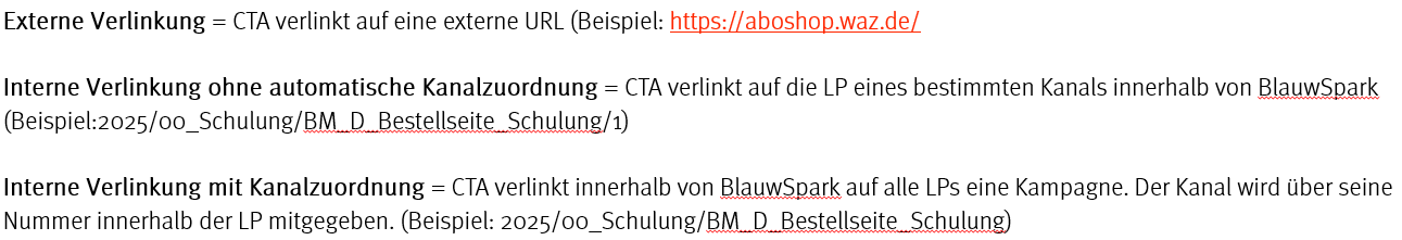 Es gibt 3 Arten der Verlinkung