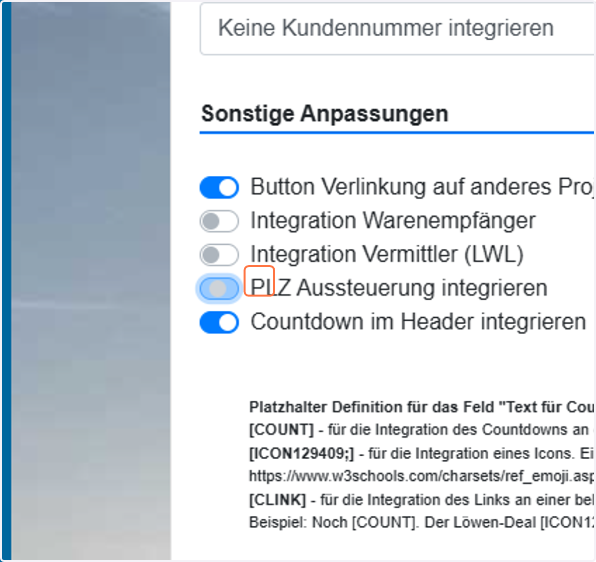 Check PLZ Aussteuerung integrieren