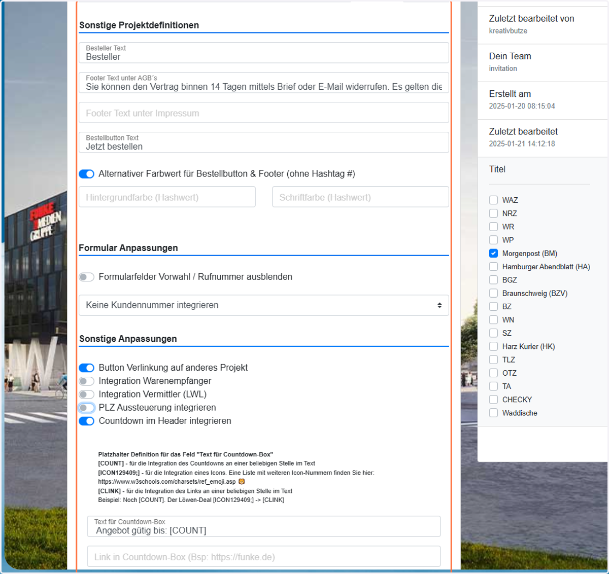 Click on Sonstige