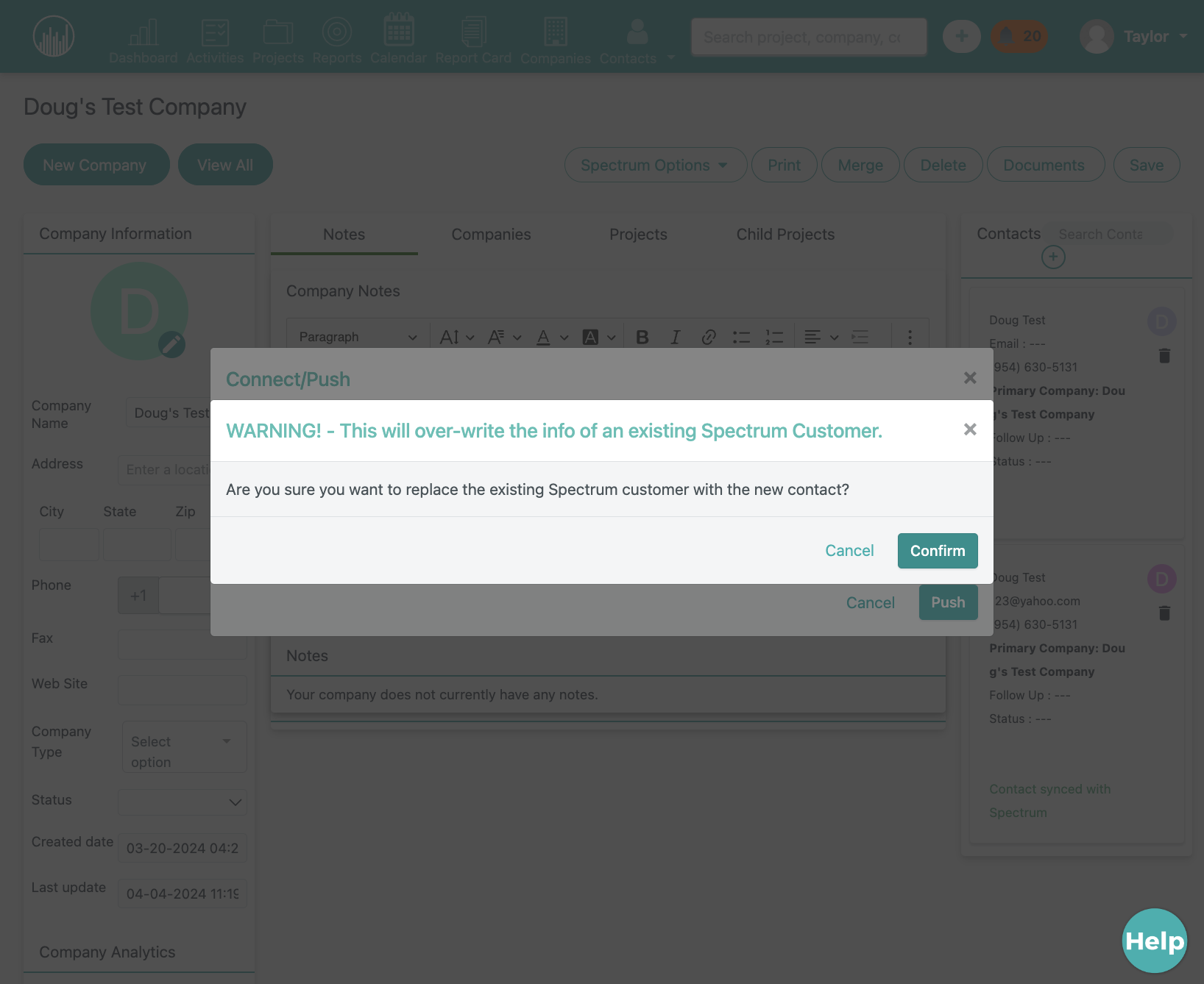 Click on Confirm