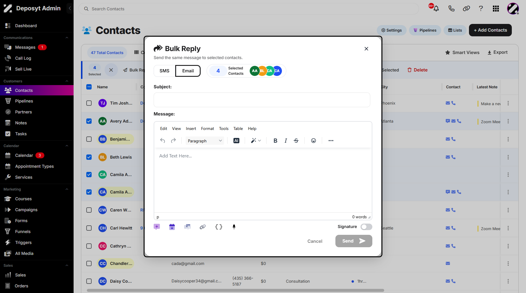 Step 7: You can also switch to Email by clicking the Email button next to SMS.