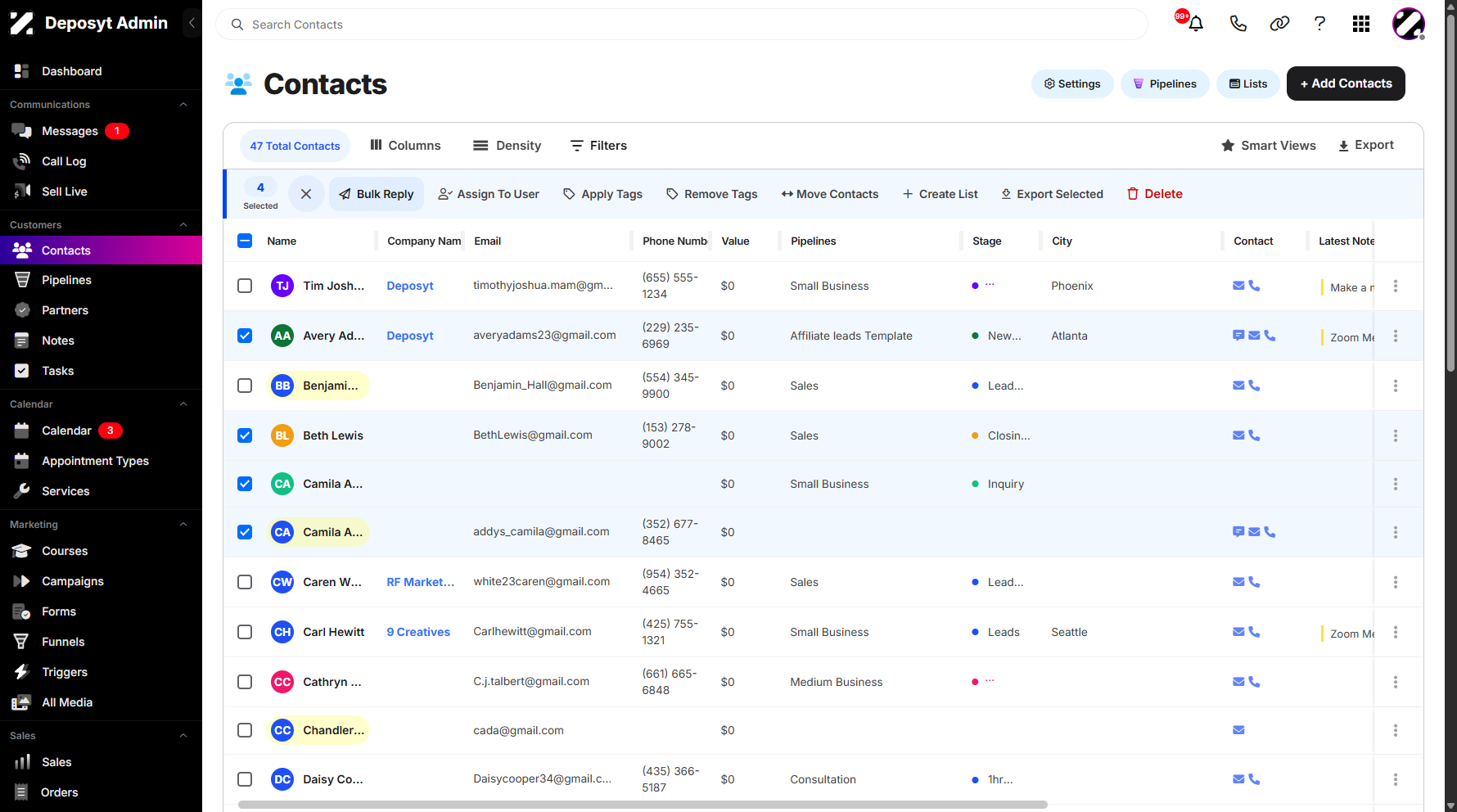 Step 5: Click on Bulk Reply to proceed.