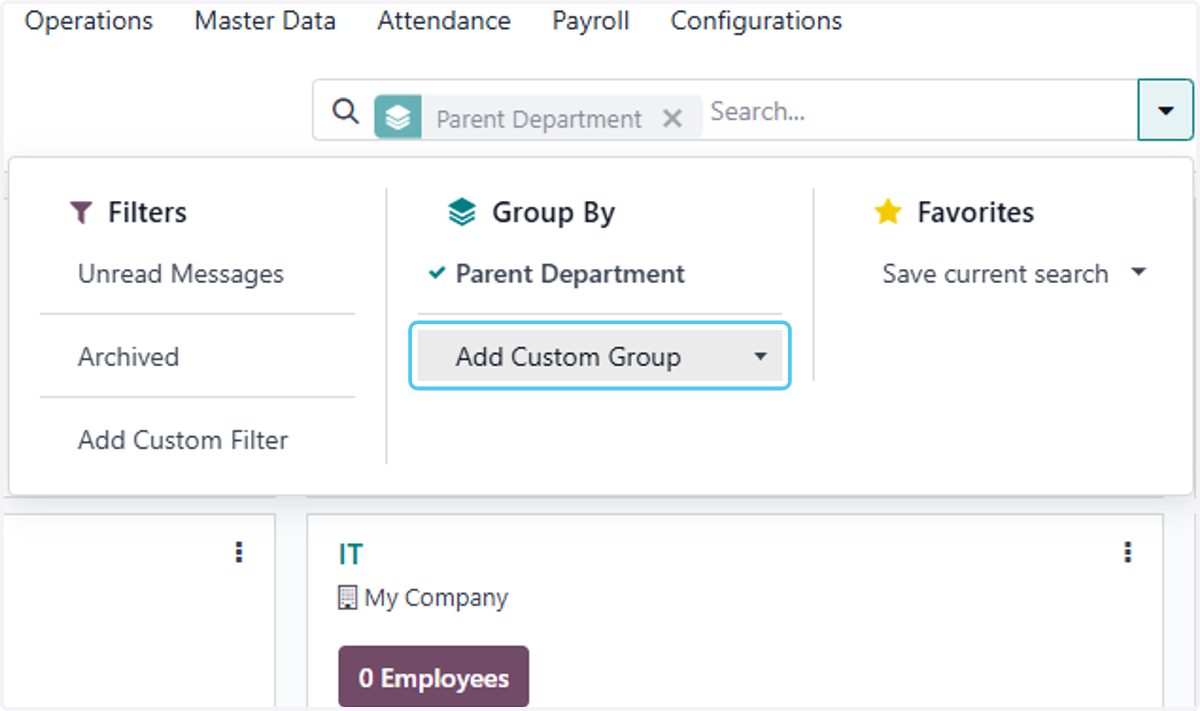 Select Add Custom Group