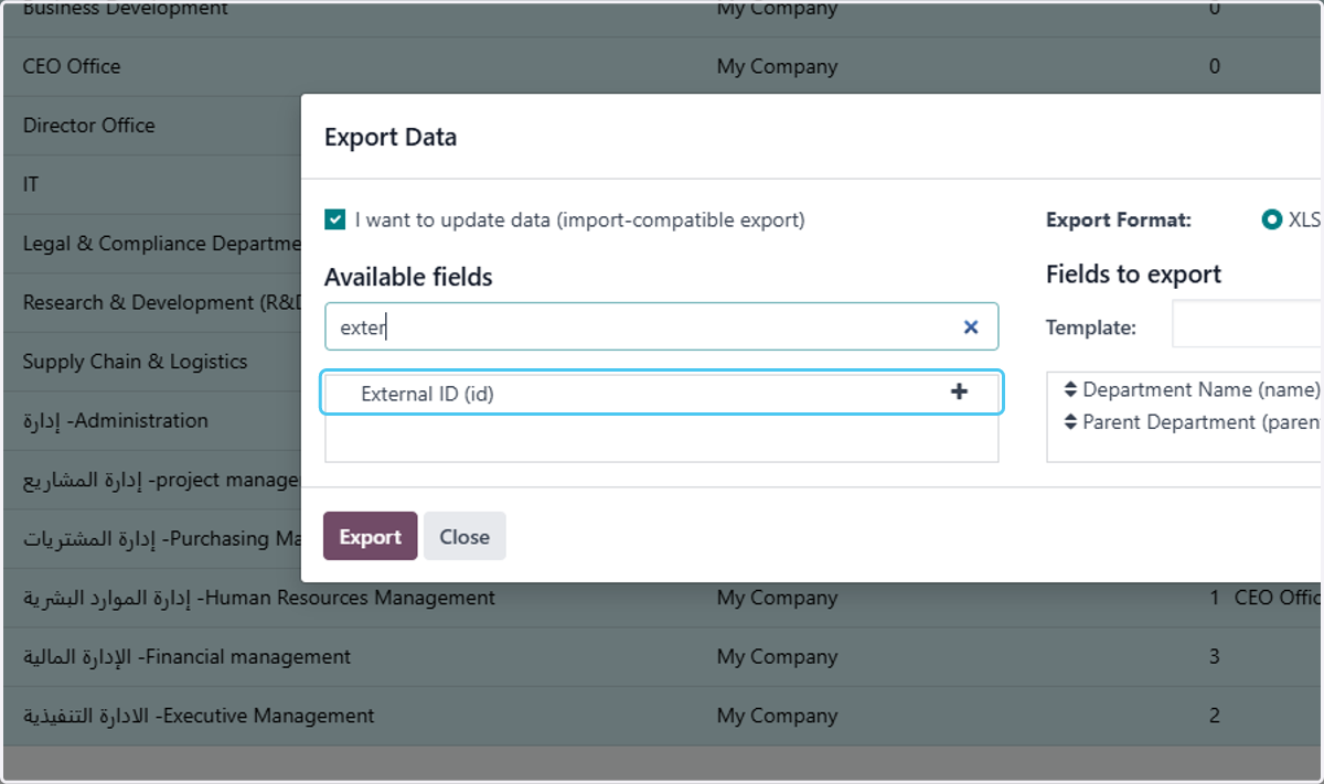 Click on External ID (id)