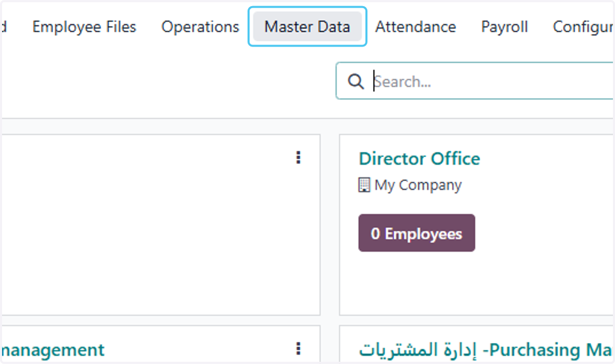 Click on Master Data