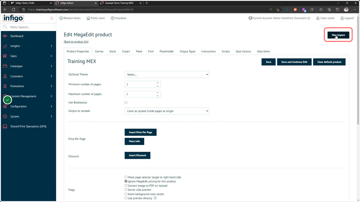 Import the MEX file in to your MegaEdit product