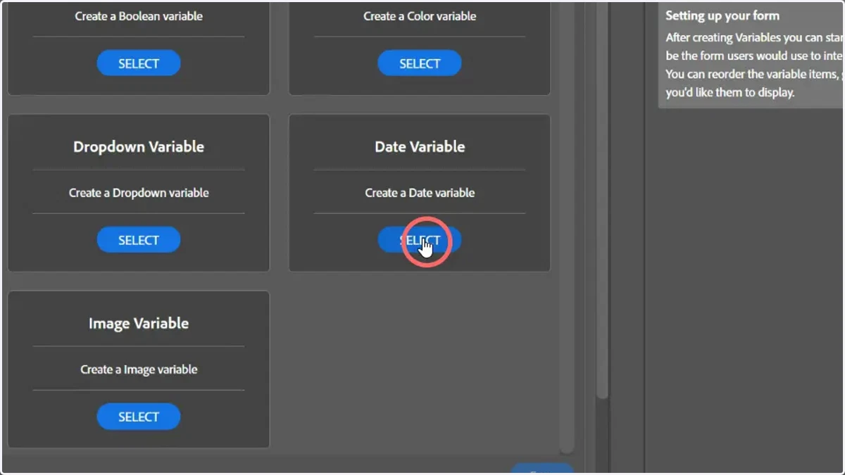 Select a Date Variable