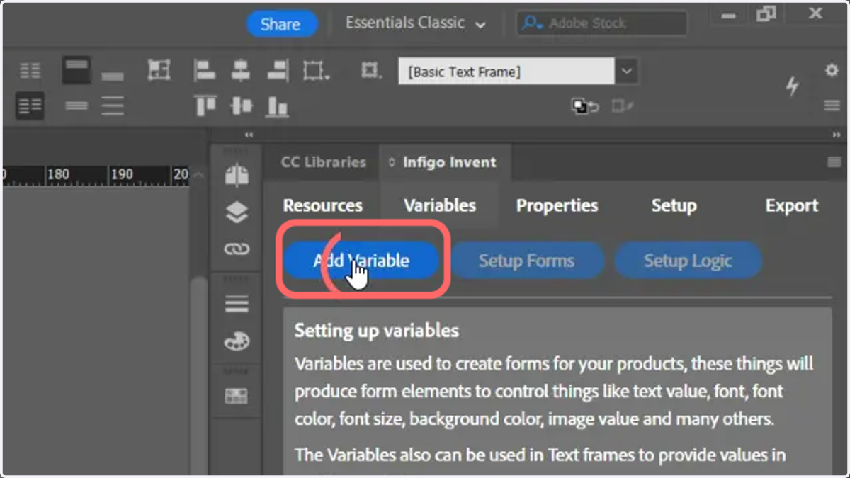 Click Add Variable
