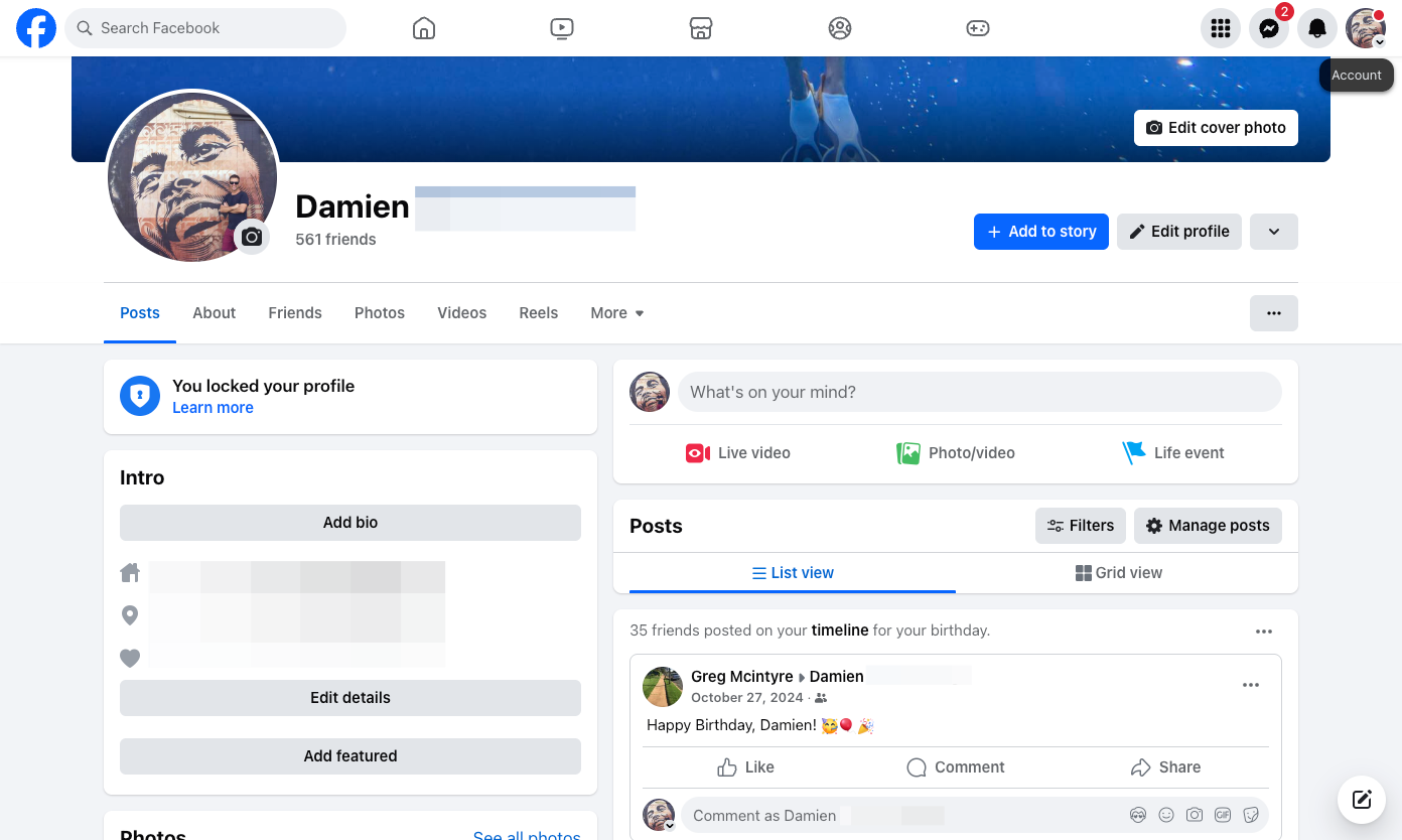 Click on the profile dropdown menu in the top righthand corner.