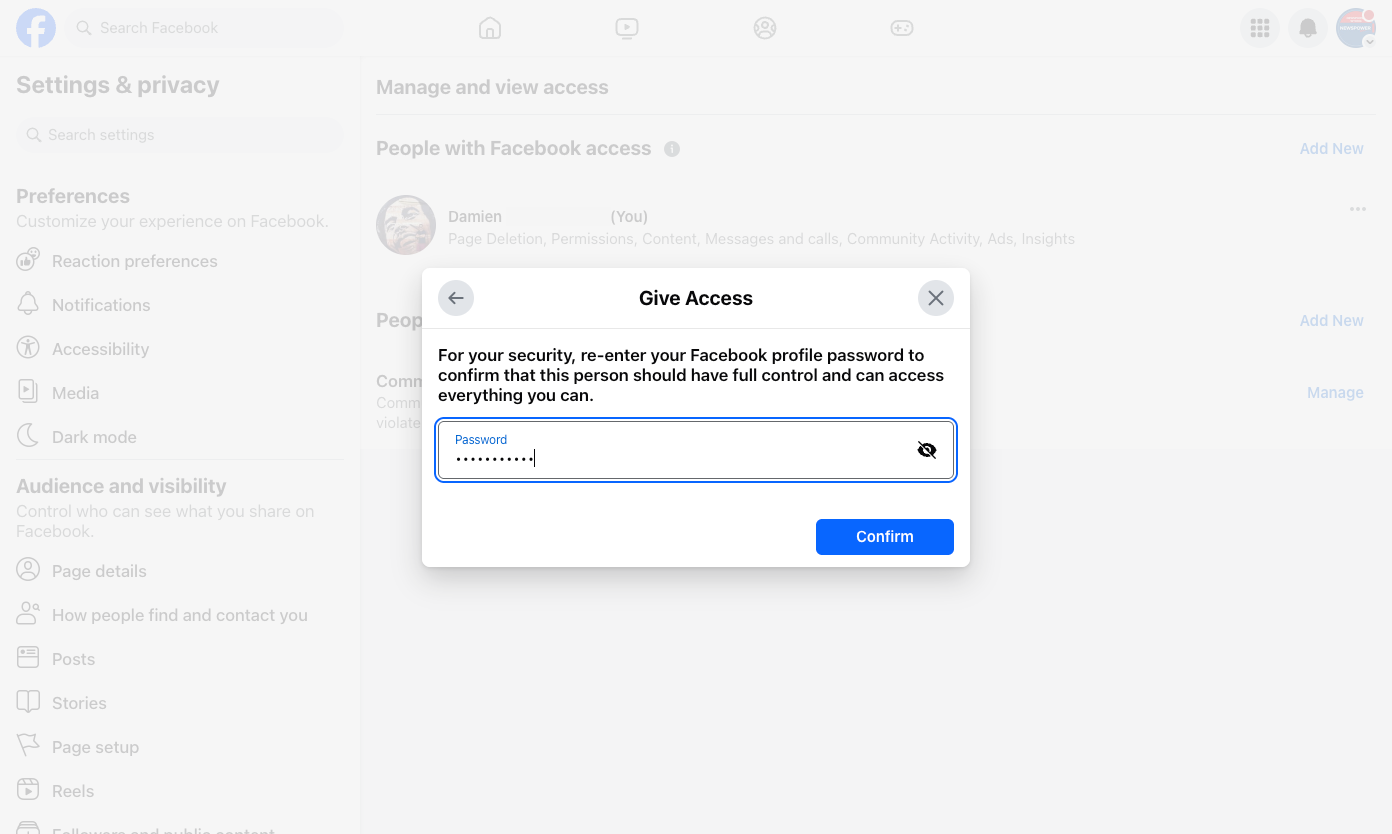 Type in your password.