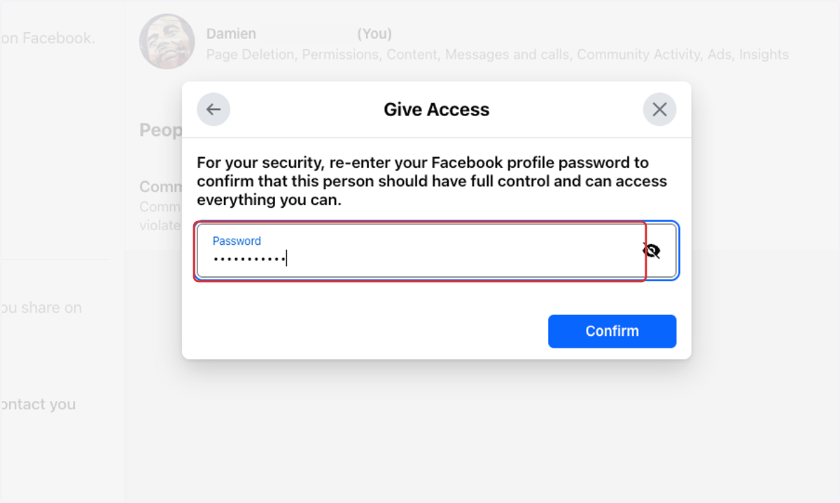 Type in your password.