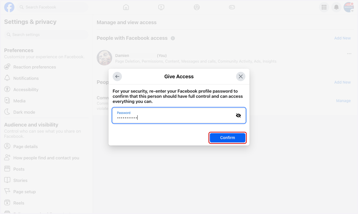 Click on Confirm