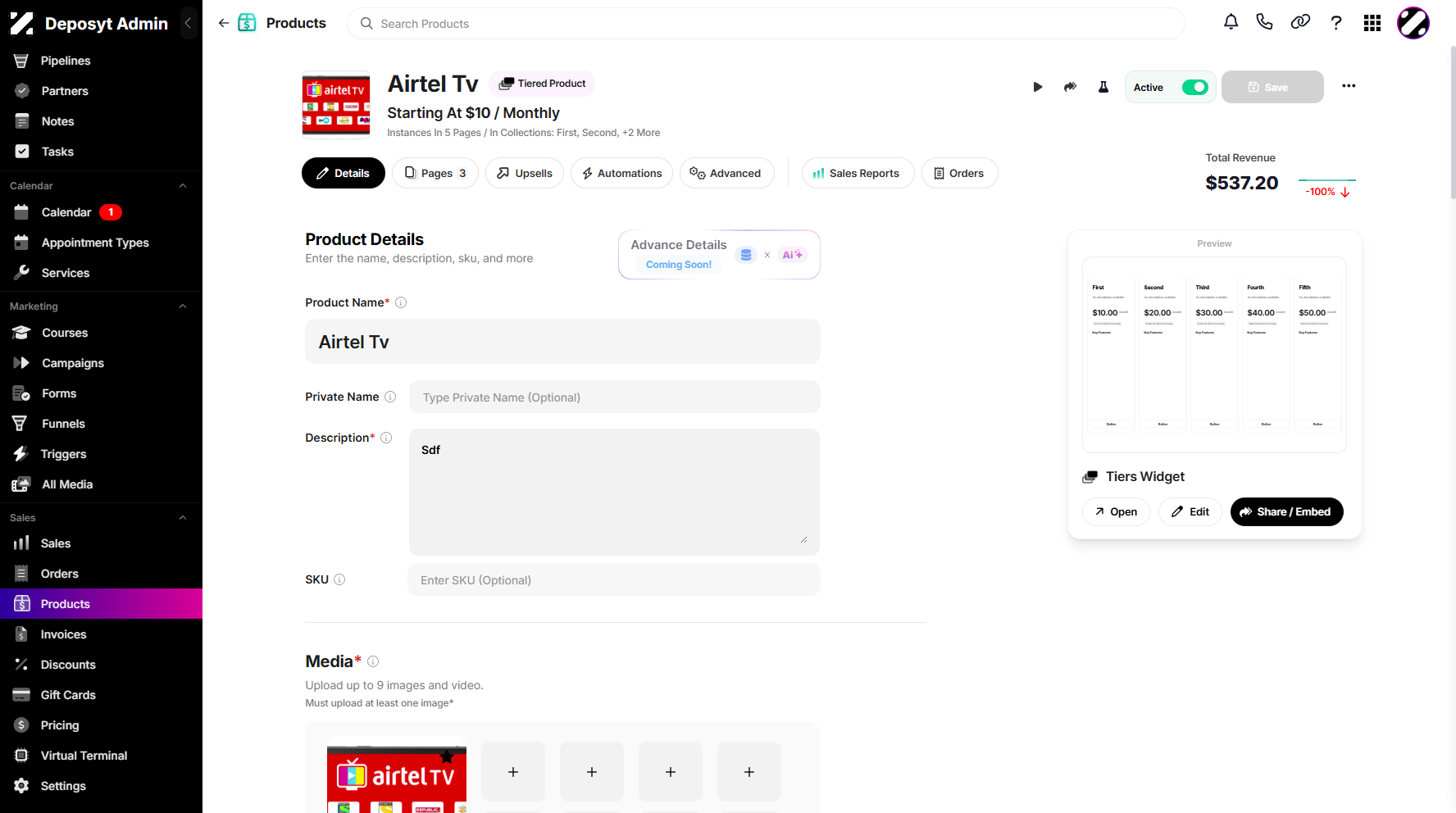 Step 5: You will then be navigated to a new page, where you can view the selected product details.