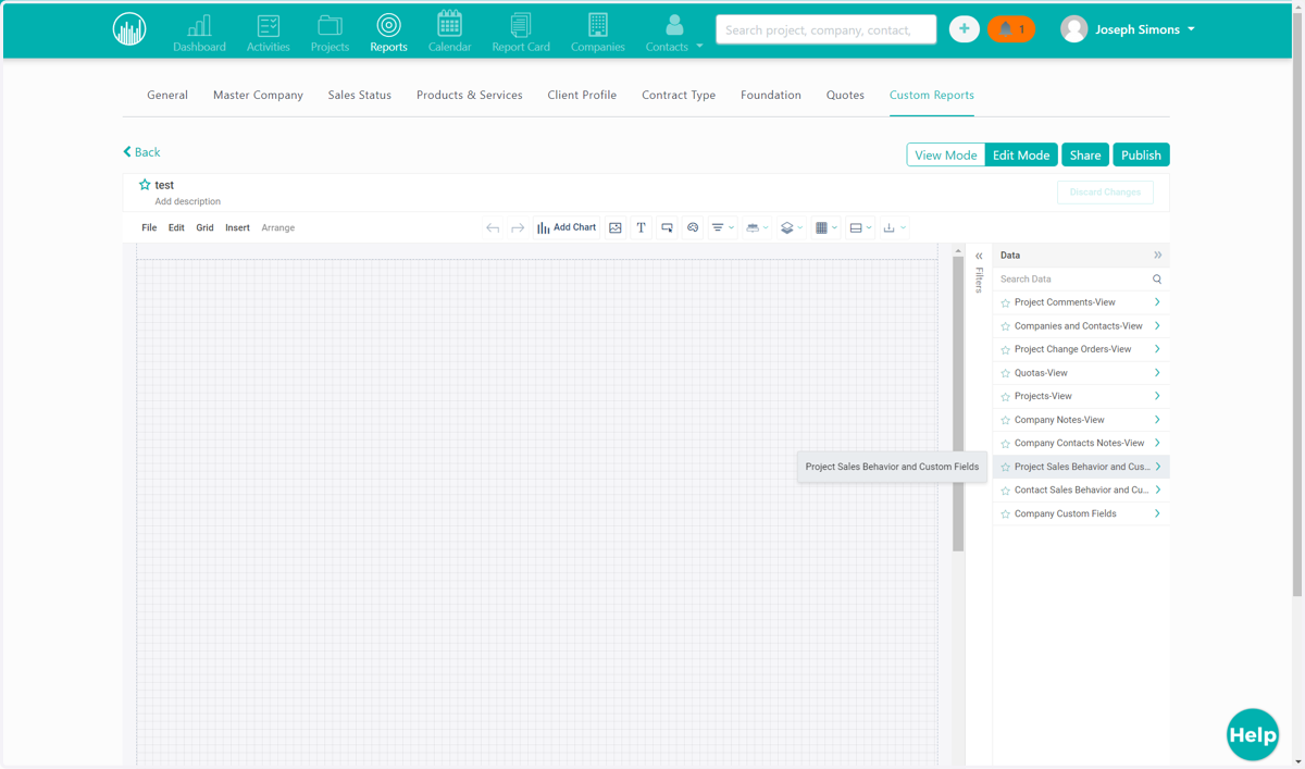 View canvas and begin to add material