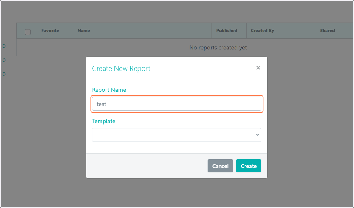 Type in name of report