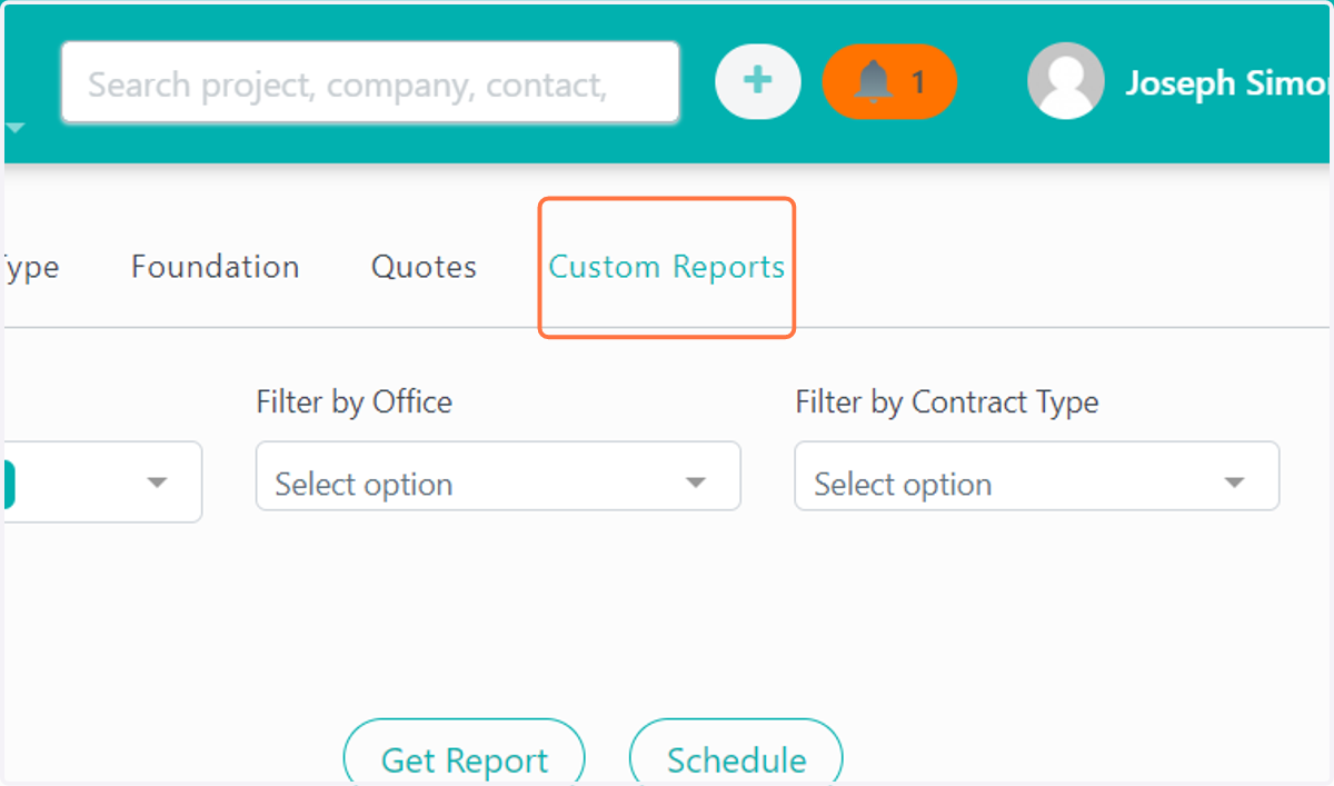 Click on Custom Reports