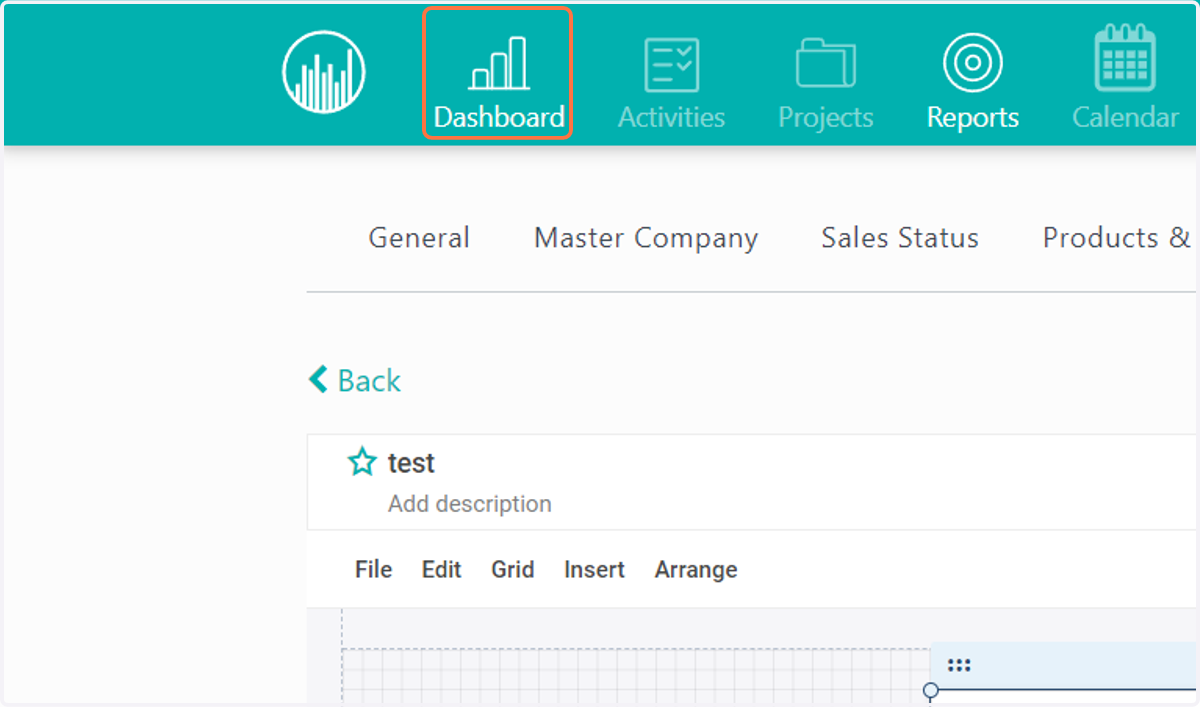 Click on Dashboard