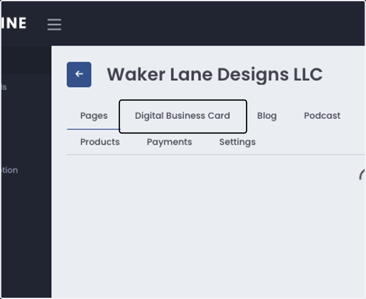 Click on Digital Business Card