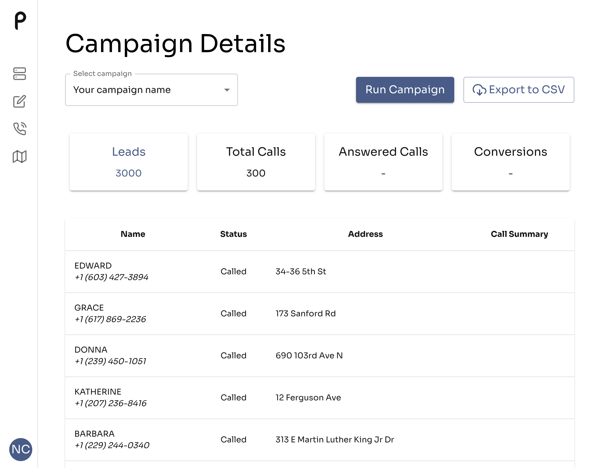 Click on Total Calls.