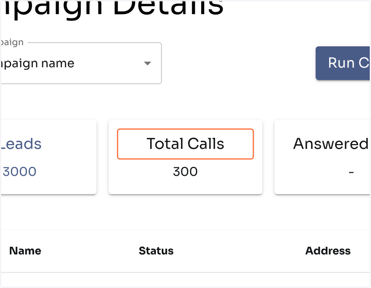 Click on Total Calls.