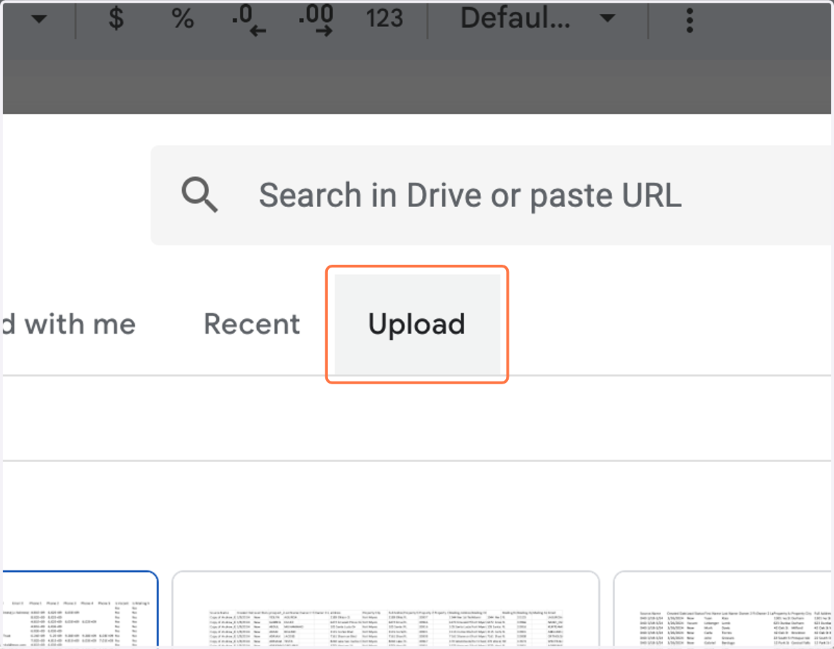 Click on Upload