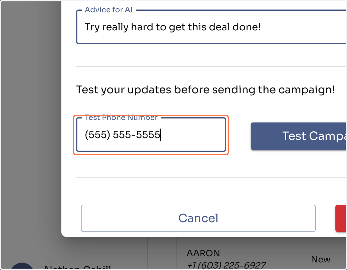 Type your own phone number