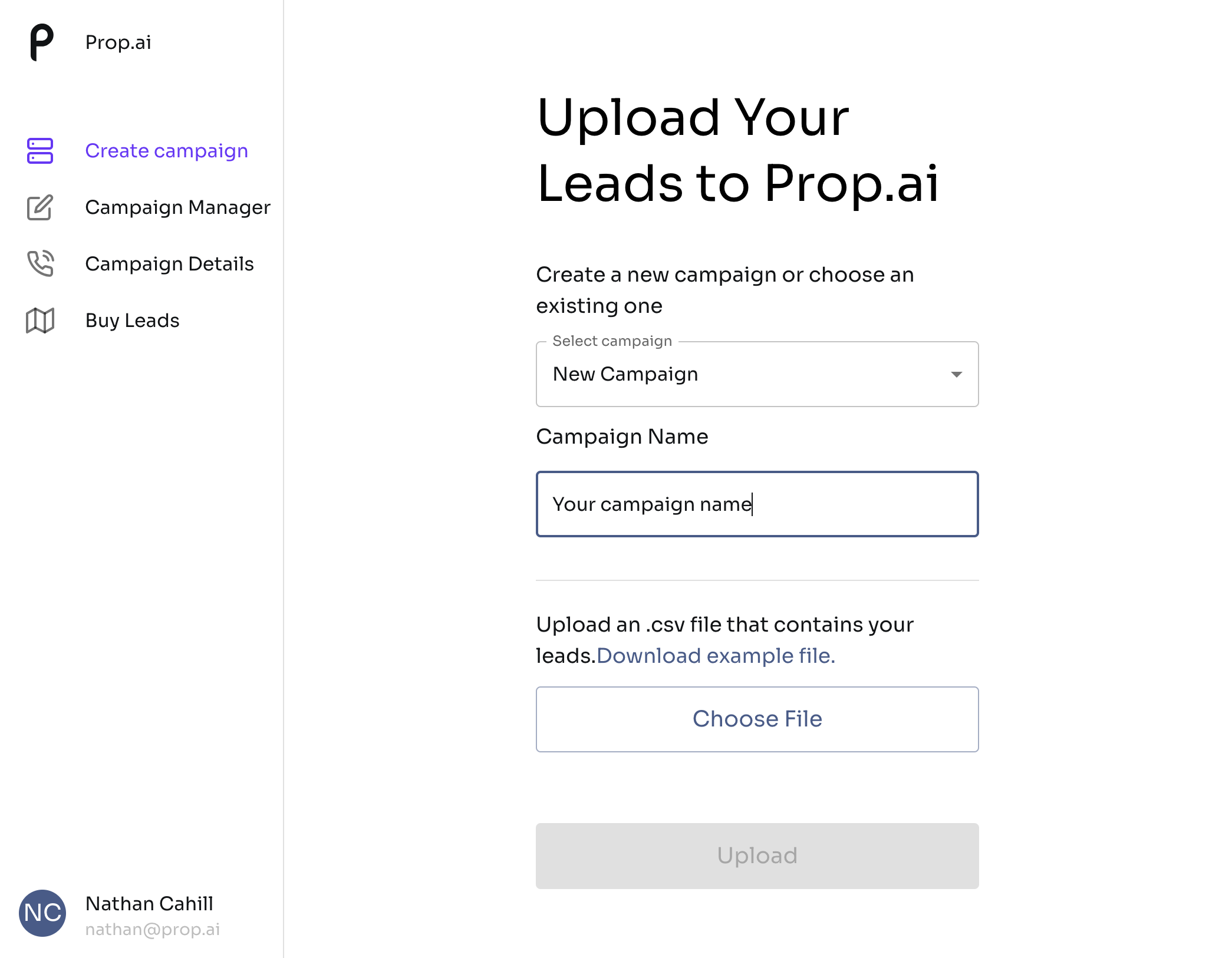 Type "Your campaign name"
