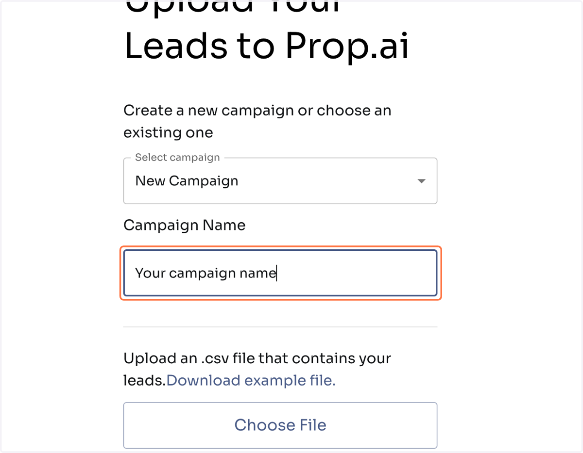 Type "Your campaign name"