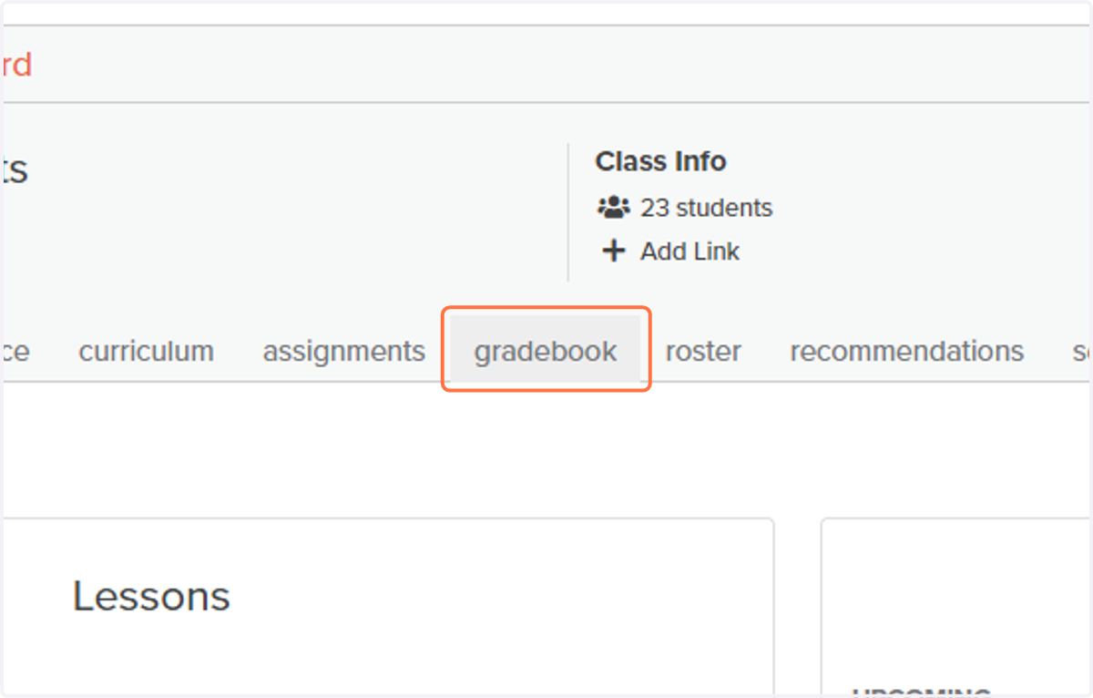 Click on gradebook
